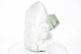 Green, Cubic Fluorite Crystal on Quartz - Inner Mongolia #216774-1